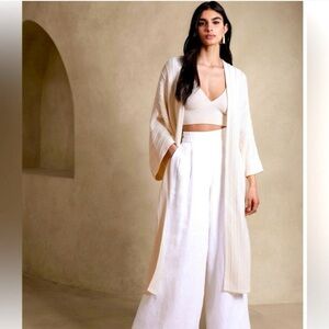 Banana Republic Organic Cotton Duster Cardigan, Ivory, XL